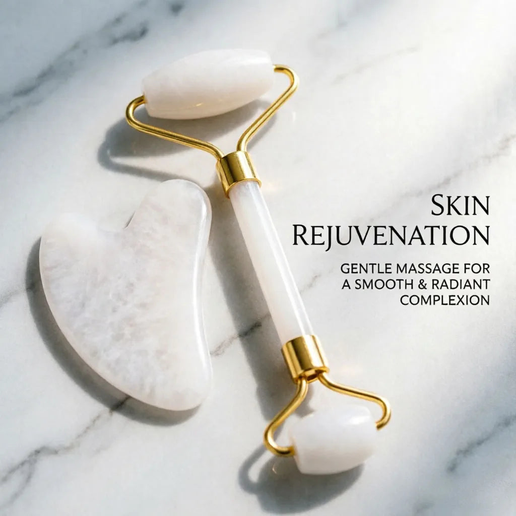 Jade Gua Sha Roller Set