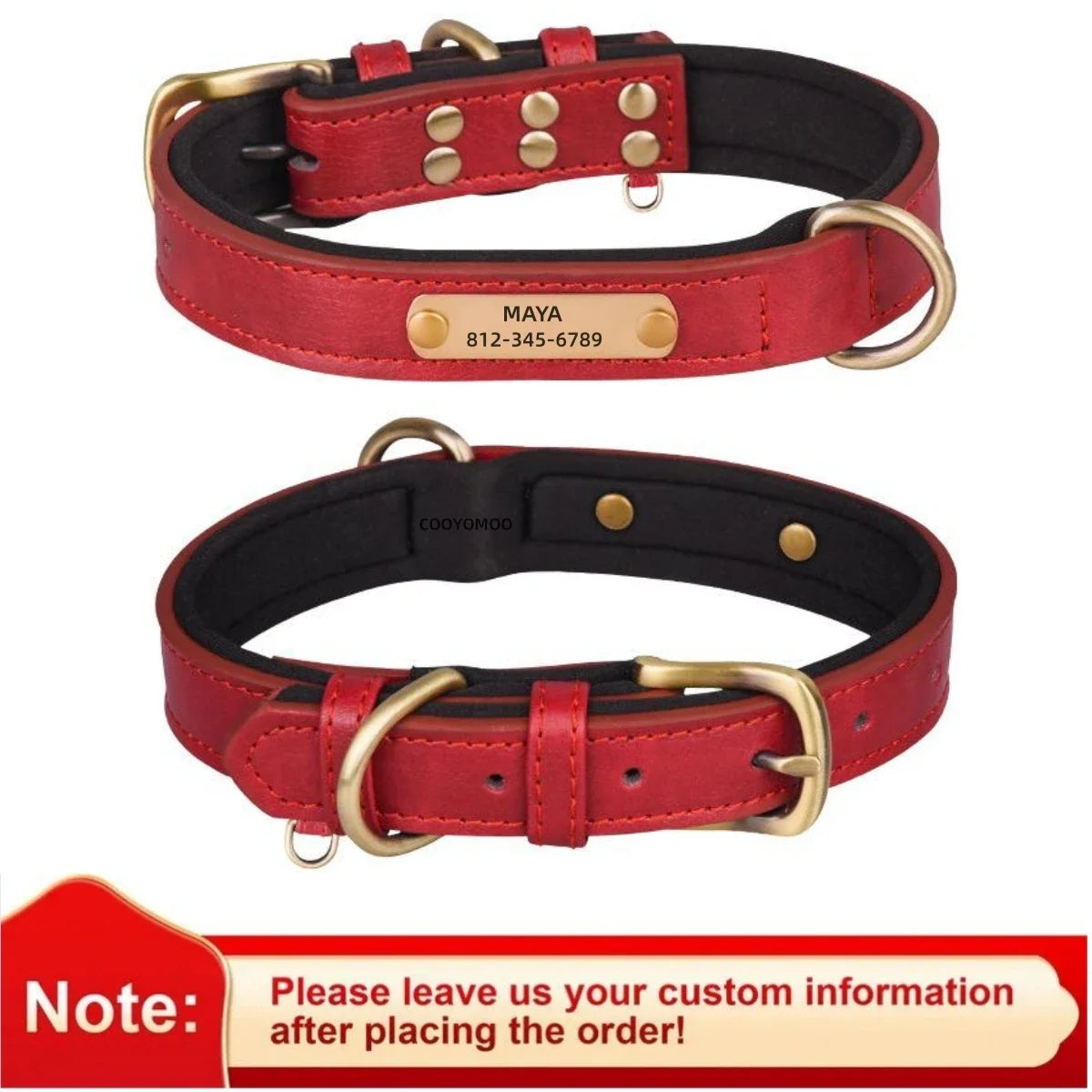 Padded Leather Dog Collar
