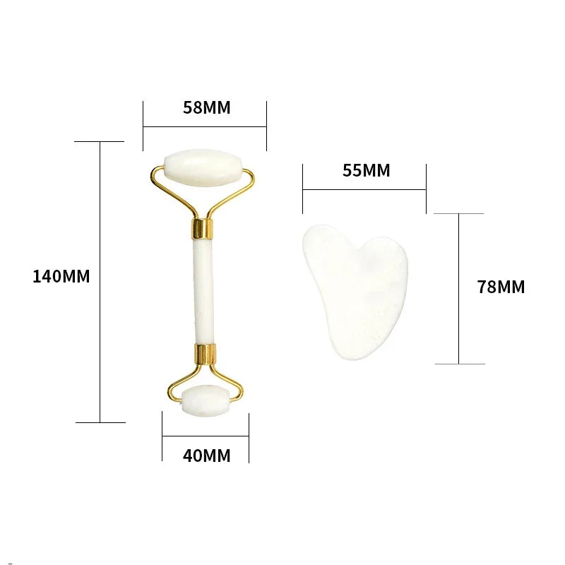 Jade Gua Sha Roller Set