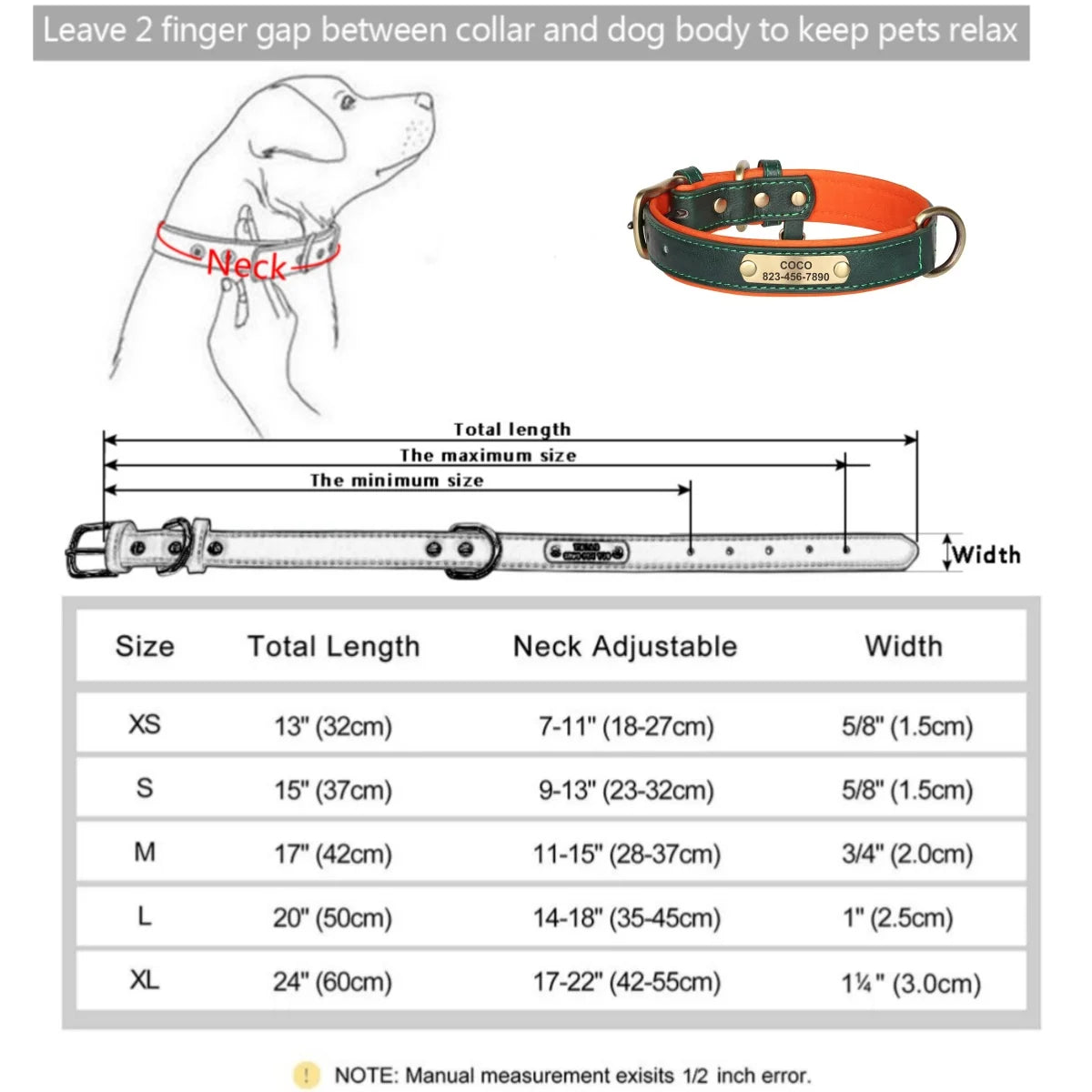 Padded Leather Dog Collar