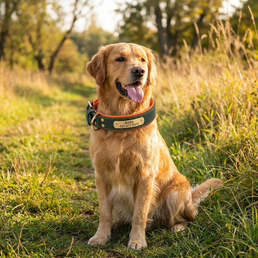 Padded Leather Dog Collar